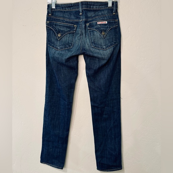 Hudson Jeans Colin Low Rise Skinny Dark Wash "Bea" Denim Flap Back Pockets SZ 24 - Picture 5 of 16